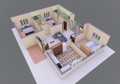 3D view of the SFN floor plan